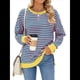 thumbnail image 1 of Sudadera Oversize para Mujer, Verano 2025, Cuello Redondo, Rayas, Larga, Aberturas Laterales, Sudaderas con Capucha Y2K Verde y Rosa XXL, 1 of 10
