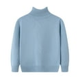 thumbnail image 2 of Piuwrlz Girls Winter Knitted Sweaters Teen Sweatershirt High Neck Pullover Sweater Light Blue Size 6 Years, 2 of 9