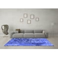 thumbnail image 3 of Ahgly Company Machine Washable Indoor Round Oriental Blue Industrial Area Rugs, 3' Round, 3 of 4