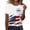 White, variant on 250th Anniversary T-Shirt for Women - Distressed USA Flag Graphic Tee with "1776-2026" Badge, Ripped Effect Patriotic Crew Neck Short Sleeve Top Blue L