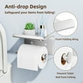 thumbnail image 4 of NIFFGAFF Silver Adhesive Toilet Paper Holder with Phone Shelf, Wall Mounted Toilet Paper Roll Holder, Rustproof No Nail Toilet Roll Holder with Shelf, Toilet Tissue Holder, 4 of 7