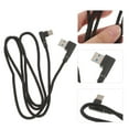 thumbnail image 2 of Cable USB tipo C trenzado en ángulo recto, USB 2.0 a USB-C de 90 grados, cable de datos, cargador para carga y transmisión de datos (negro), 2 of 5