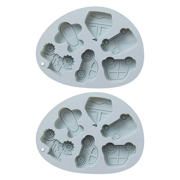 6Pcs Car Silicone Molds Cars Shape Chocolate Candy Molds Jello Mold for Kids Cute Race Car Mold for Making Handmade Cake - blue