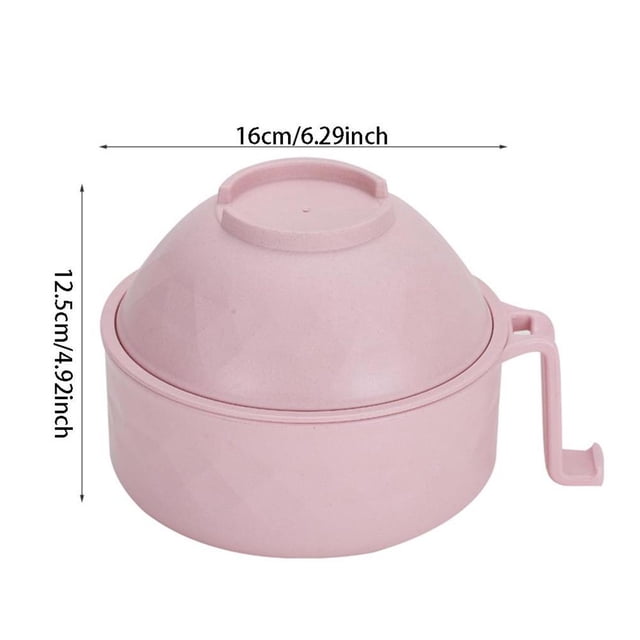 Instant Noodle Bowls Set Home Use Solid Color Exquisite Adults Children Solid Color Drainage Tableware Soup Bowl Dinnerware Holder Pink