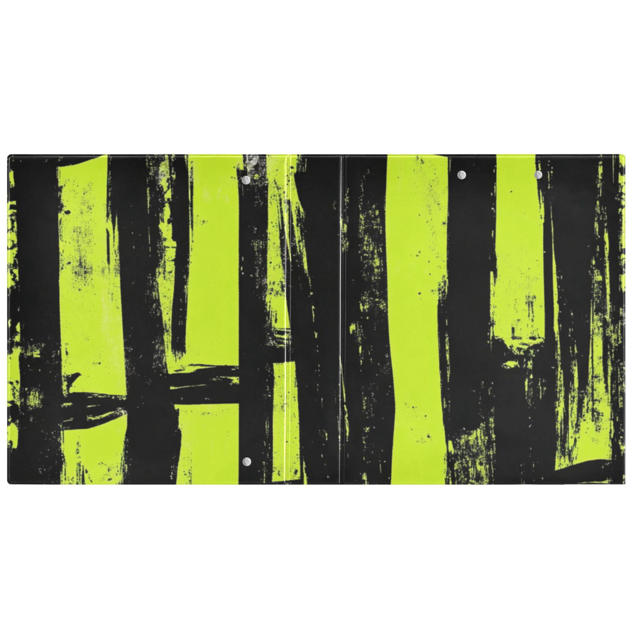 Green Black Stripe 3 Ring Binders 1.5 inch Hardcover File Folders with Interior Pockets A4 Size Organizer for School Office Hospital