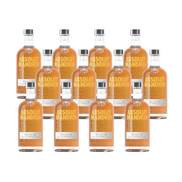 Caja de 12 Vodka Absolut Mandarin 750 ml