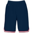 thumbnail image 7 of Holloway Sportswear XS Womens RETRO BASKETBALL SHORTS Navy/Scarlet/White 224377, 7 of 7