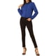 thumbnail image 2 of CAMISA DE BOTONES PARA MUJER CHIC INSPIRE DE MANGA LARGA BLUSA CON COLLAR PETER PAN TAMAÑO M AZUL REAL, 2 of 5
