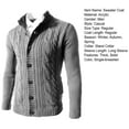 thumbnail image 7 of Men Sweater Coat Solid Color Stand Collar Cardigan Single breasted Soft Warm Elastic Neck Men Coat for Daily Wear, 7 of 7