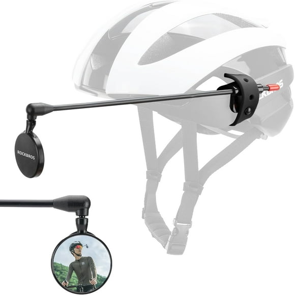 G Need Black-4cm mirror/ROCKBROS Bicycle Helmet Mirror, Convex Mirror, Moldable Aluminum Alloy Frame, Removable Fixing Way, Cycling Mirror Fit 90% of Bicycle Helmet, Lightweight,