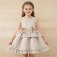 thumbnail image 2 of Cute Girls Dress Summer Sleeveless Crewneck Casual Beach Sundress with Bowknot Kids Clothes Girls Size 2-7, 2 of 7