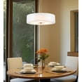 thumbnail image 3 of Kira Home Lindos 20" Double Drum Pendant Light, 3-Light Chandelier, Sheer Outer, White Inner Fabric Shade, Cool Brass, 3 of 6