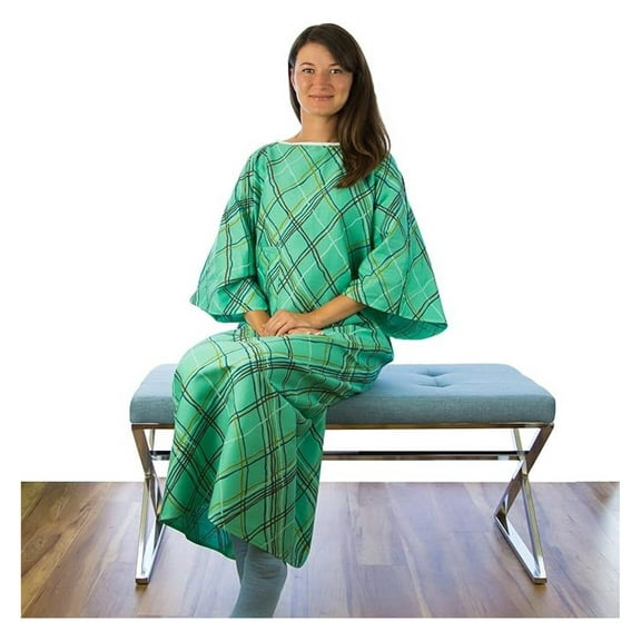 Green IV Hospital Gown/IV Hospital Patient Gown with Telemetry Pocket - Unisex - Fits Up to 3XL