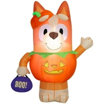 Gemmy Airblown Inflatable Bingo in Pumpkin Costume Bluey, 3.5 ft Tall, Multicolored