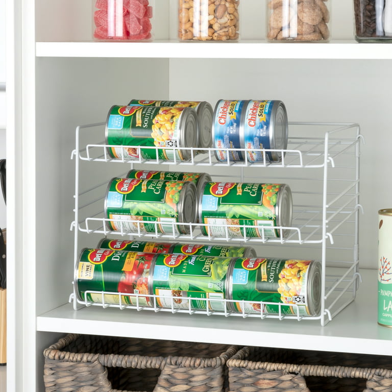 Flagship Pantry Food Can Rack Organizer, 3-Tier Stackable Soup Vegetable Canned Food Dispenser Organizers Storage, Pantry Can