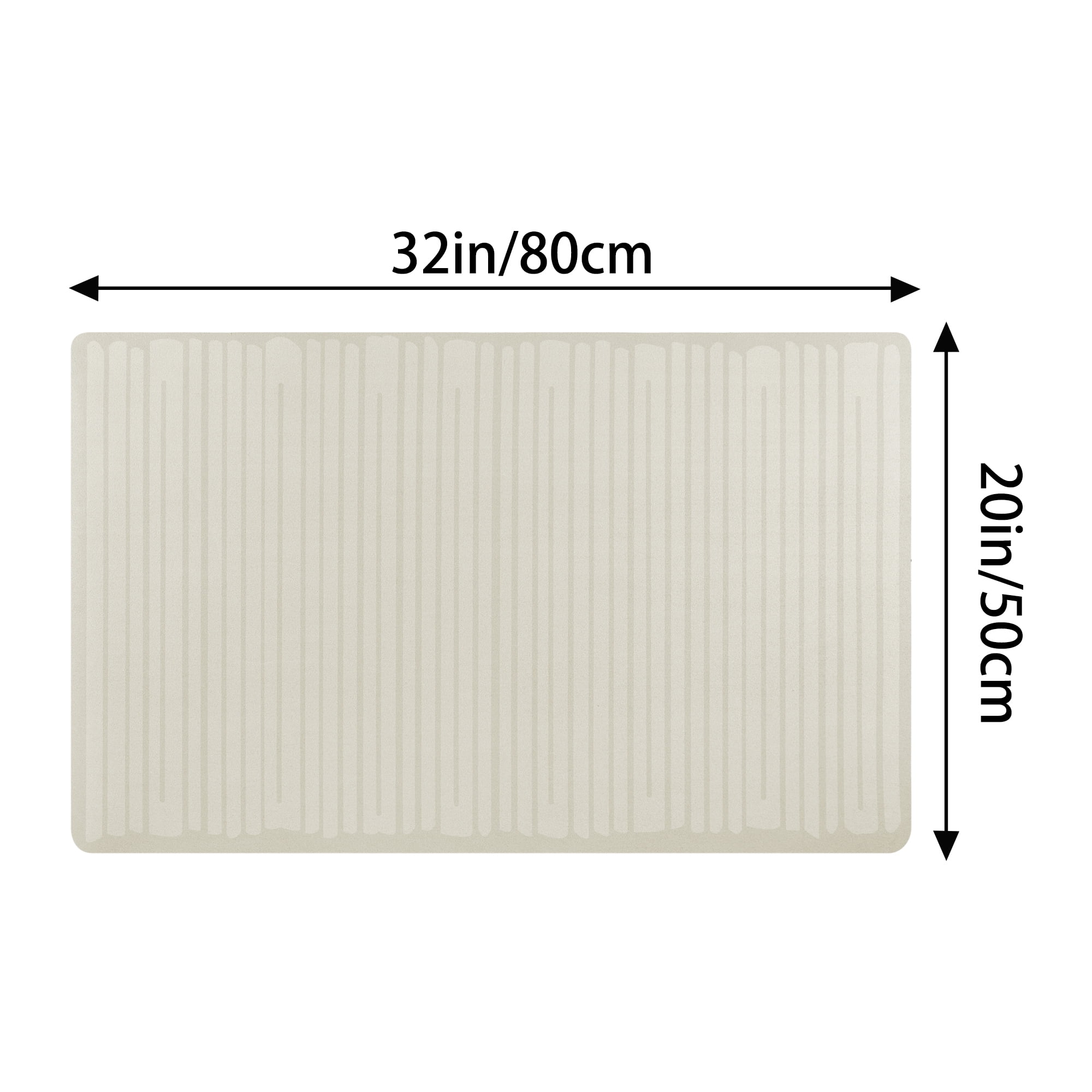 Unique Bargains Modern Soft Comfort Kitchen Rug Absorbent Non Slip Kitchen Mat Washable White 20" x 32"