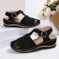thumbnail image 6 of Dakaela Womens Sandals Comfortable Closed Toe Wedge Shoes Ankle Strap Platform Casual Dressy Summer Slip on Walking Shoes Size 6-10, 6 of 9
