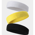 thumbnail image 4 of Bandas para el sudor Diadema deportiva para hombres y mujeres - Banda para el sudor de tela de algodón atlético que absorbe la humedad para tenis, baloncesto, correr, gimnasio, hacer ejercic, 4 of 4
