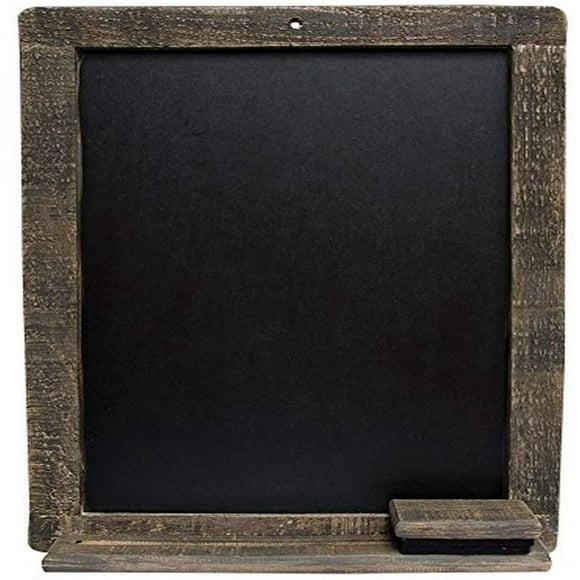 Weathered Natural Wood Blackboard with Matching Eraser, 15-Inch x 11-Inch