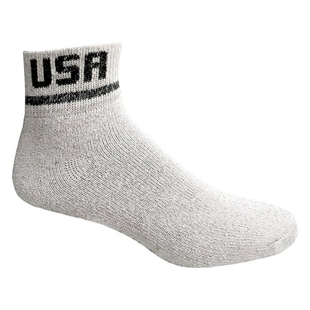 

Kids Wholesale Unisex Winter Cotton Quarter Ankle Socks - White USA Sport Ankle Socks For Kids - 6-8 - 36 Pack