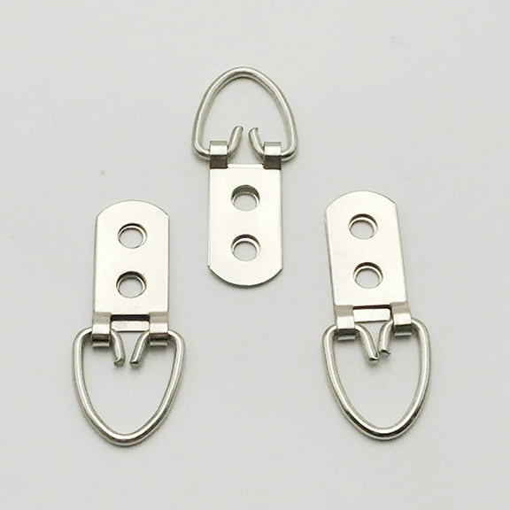 KHBUAB 50 PCS D Ring Shape Metal Hanging Hooks for Picture Frames Wall Decoration 100 Pcs Screws 2.2x0.6x0.2in