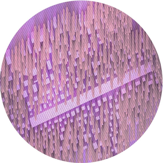 Ahgly Company Machine Washable Indoor Round Transitional Orchid Purple Area Rugs, 4' Round