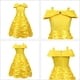thumbnail image 5 of Tamaño: 4-5 años, vestido de princesa Bella, 9 piezas de princesa Bella, disfraz de Bella/disfraz de capa con capucha para cosplay, boda, carnaval, fiesta de cumpleaños, amarillo, 5 of 5