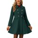 thumbnail image 1 of INSPIRE CHIC Abrigo de Invierno Doble Botonadura con Cuello Caído y Solapa de Bolsillo Verde L, 1 of 6