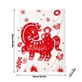 thumbnail image 3 of Horse Blanket Traditional Red Folk Art Design Decorative 100*150Cm Gold Throw Blanket Set On Beige Background For Home Decor 03-as show, 3 of 4