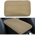 thumbnail image 1 of LAICAIW Four Seasons Universal Armrest Box Mat, Carbon Fiber Leather Embossing, Waterproof Armrest Cover Center Console Mat, Universal Car Armrest Seat Cover for Most Cars (Beige), 1 of 7