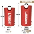 thumbnail image 3 of DOKEHOM 90L Large Laundry Basket, Collapsible Laundry Bag, Foldable Laundry Hamper, Folding Washing Bin (Red), 3 of 7