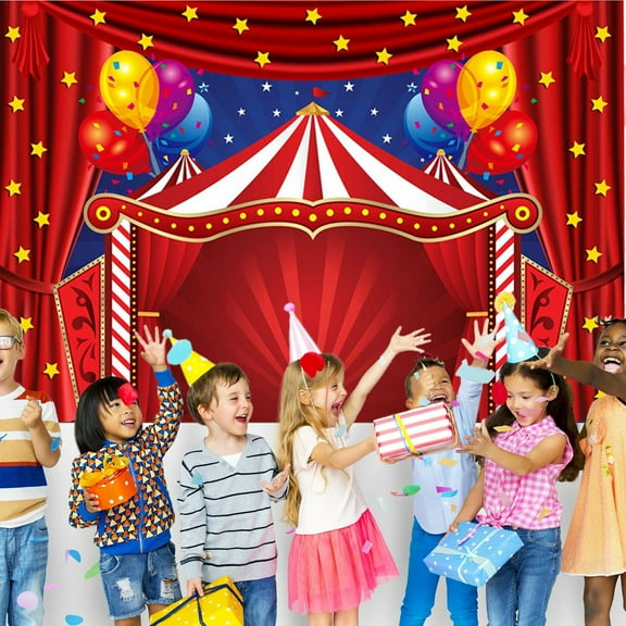Circus Carnival Background 6X4ft Carnival Theme Party Decorations Circus Trunk Or Treat Decor Banner Birthday Photography Background, A