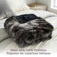 thumbnail image 5 of Lavish Home 60x80 Ruched Jacquard Faux Fur Blanket for Sofa and Bed, Black, 5 of 10