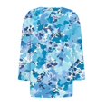 thumbnail image 4 of Fiudx Ofertas Relámpago Blusa de Manga 3/4 a La Moda para Mujer, Camiseta Estampada, Top Informal, 4 of 5