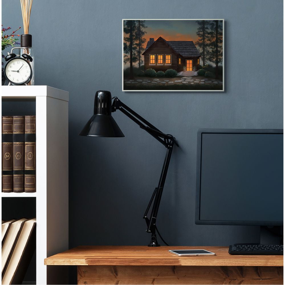 Stupell Industries Cabin In The Woods Country Landscape Painting Wall Plaque by Ziwei Li