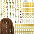 thumbnail image 3 of Perles de Dreadlocks de Cheveux, Creux de Cheveux Dreadlock Bijoux Bagues Strass Différentes Formes Exquises Modèles 80pcs Haute Ductilité pour les Parties, 3 of 8