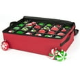 thumbnail image 5 of Northlight 2-Tray Red Christmas Ornament Storage Bag - Holds up to 48 Ornaments, 5 of 6