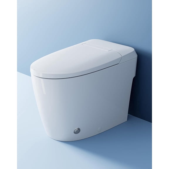 HOROW Non-electric Smart Bidet Toilet with Dual Nozzles Cleanse Built-in Pump for Power Flush Map 1000g ADA Chair Height
