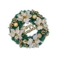 thumbnail image 2 of Corona navideña, decoración navideña, guirnalda artificial con flores de Pascua, adorno colgante para puerta de entrada para las vacaciones de Acción Oro 40 cm, 2 of 10