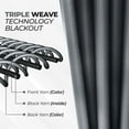 thumbnail image 6 of Superior Blackout Solid Light Filtering Back Tab Curtain Panel Set, 52" x 84", Grey, 6 of 11