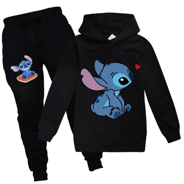 11-16 Years Kids Lilo And Stitch Hoodie Sweatshirt+pants Tracksuit Outfit Set zhangyuxiang LED