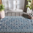 thumbnail image 3 of SAFAVIEH Courtyard Vermont Geometric Indoor/Outdoor Area Rug, Navy/Aqua, 2' x 3'7", 3 of 17