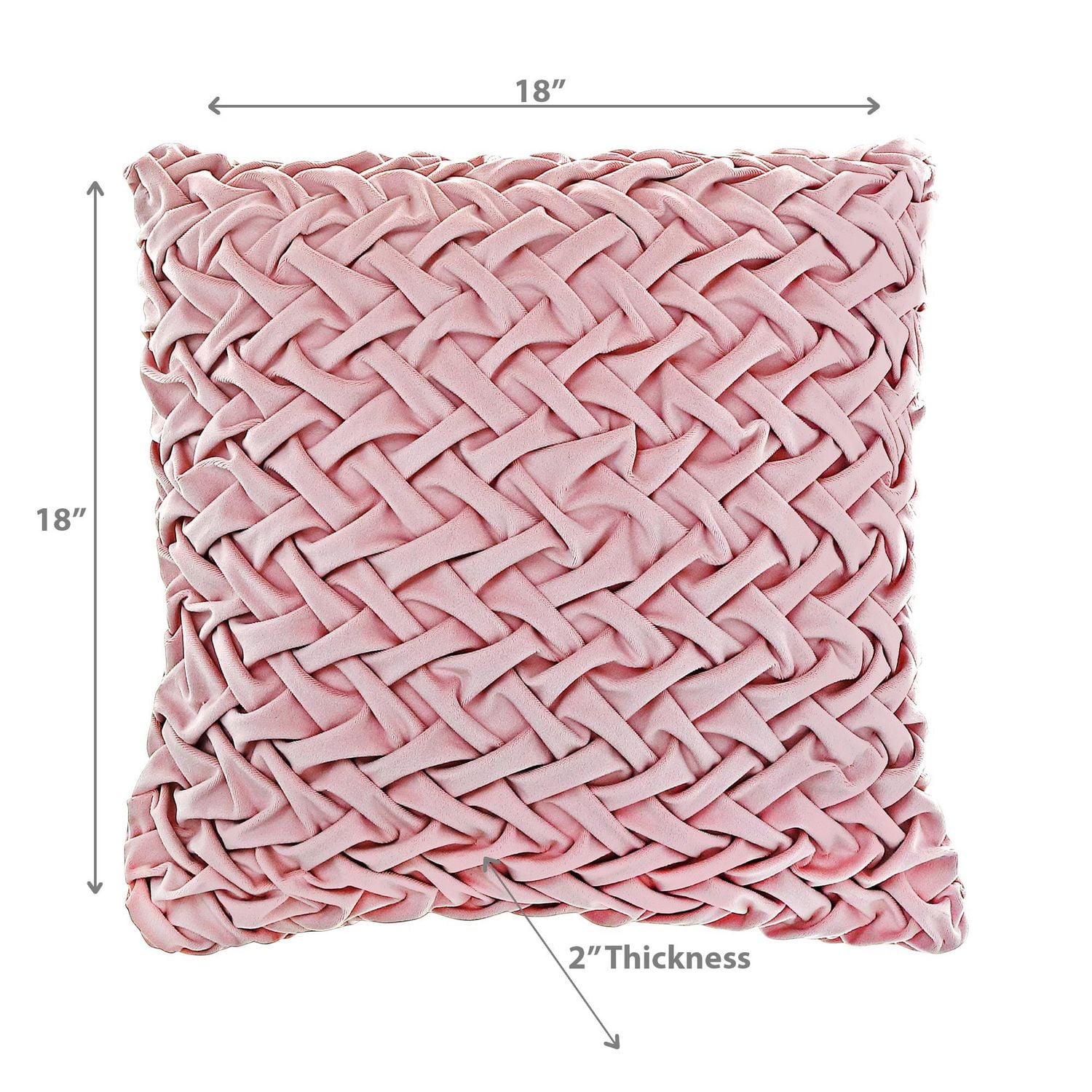 Monica Briaded Cushion Pale Pink 18 X 18 - Set of 2