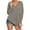 Khaki, variant on Womens Solid Color Deep V Neck Drawstring Hoodie