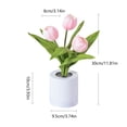 thumbnail image 4 of Lámpara de escritorio recargable con luz de noche de tulipán artificial LED (rosa 3 flores) Wdftyju Para estrenar, 4 of 4