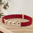 thumbnail image 4 of Waist Belt Golden Polished Metal Chain Buckle Elastic Elegant Wide Women Dress Shirt Coat Belt Clothing Accessories, 4 of 7