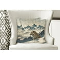 thumbnail image 2 of Ambesonne Leopard Throw Pillow Cover Pack of 2, Boho Mountains and Wild Cat, 2 Pcs-16"x16", Cadet Blue and Sand Brown, 2 of 5