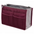 thumbnail image 2 of 1-Pack Purse Organizer Insert with Zipper Handles, 13-Pocket Multi-Compartment Handbag Tote Liner, Compact Travel Bag-in-Bag for Women Wine TIKA, 2 of 7