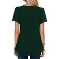 thumbnail image 6 of cfhntfmh Lounge Tops for Women Petal Short Sleeve Double Layered Tunic Tops V Neck Pleated Summer Flowy T-Shirts, 6 of 6