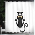 thumbnail image 5 of Gato travieso rascando la pared con sus patas Gráfico de gatito gracioso felino gruñón, juego de decoración de baño de tela con ganchos, 5 of 5